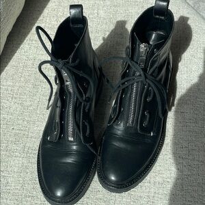 rag & bone Cannon Black Combat Boots. Zip, lace either way. Great condition!